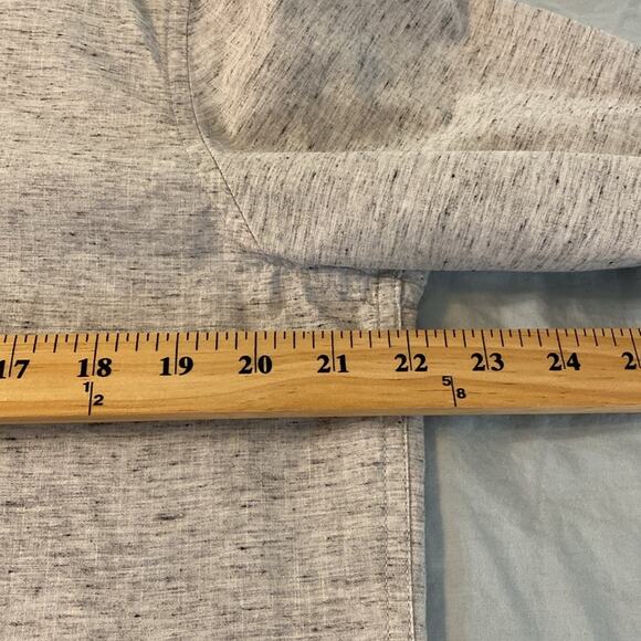 Denim & Flower Long Sleeve Heathered Gray Button Down Shirt Size Large - Picture 6 of 8